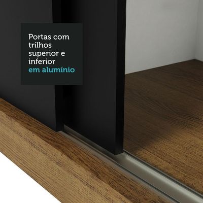 Guarda Roupa Casal Reno 3 Portas de Correr Espelhos Madesa