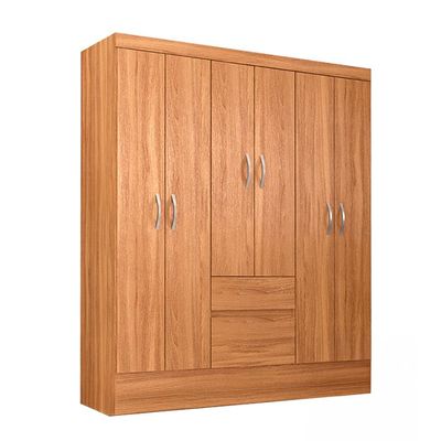 Guarda-Roupa Solteiro Sória 6 Portas 2 Gavetas Amêndola