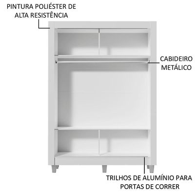 Guarda Roupa de Solteiro Denver 2 Portas de Correr Madesa