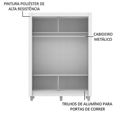 Guarda Roupa de Solteiro Denver 2 Portas de Correr Madesa