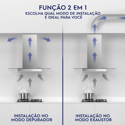 Coifa de Parede Electrolux 90cm de Vidro Efficient com Luz de Led (CE9VX) 220V