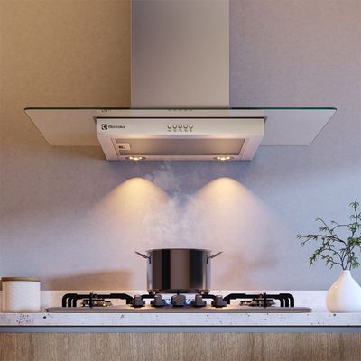 Coifa de Parede Electrolux 90cm de Vidro Efficient com Luz de Led (CE9VX) 220V