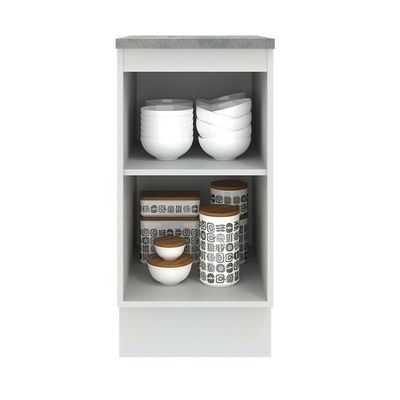 Balcão Madesa Agata 40cm 1 Porta Branco Cinza