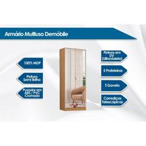 Armário Multiuso Lavanderia Grife c/ 2 Portas c/ Espelho Amêndola Touch - Demóbile
