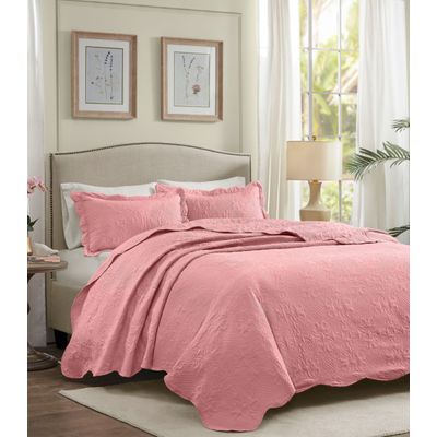 Jogo De Colcha Milao Queen Corttex Rosa UN / Rosa