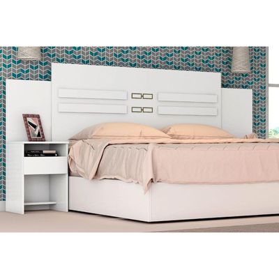 Cabeceira Cama Box Madeirado Casal Triunfo c/ 2 Gavetas Branco - Demóbile