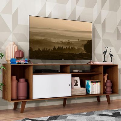 Rack para TV até 65" Cancun com Pés Rustic/Branco Madesa