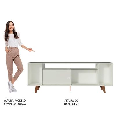 Rack para TV até 65" Cancun com Pés Branco/Rustic Madesa