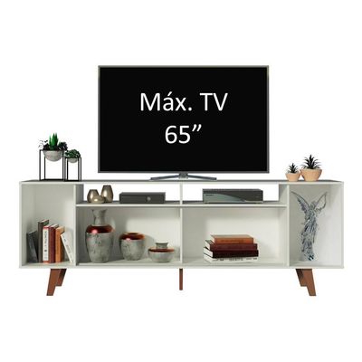 Rack para TV até 65" Cancun com Pés Branco/Rustic Madesa