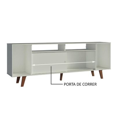 Rack para TV até 65" Cancun com Pés Branco/Rustic Madesa