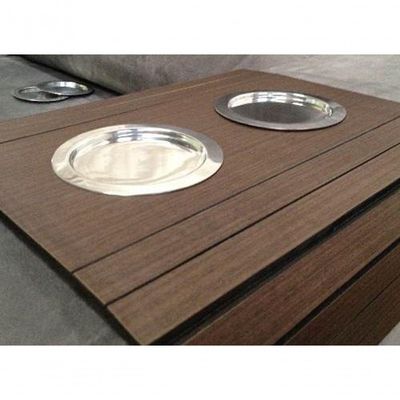 Kit 02un Esteiras Braço Sofá Porta Copos de Alumínio Tabaco