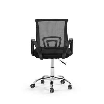 Kit 8 Cadeiras Secretária Office Base Giratória Em Tela Mesh - Preto