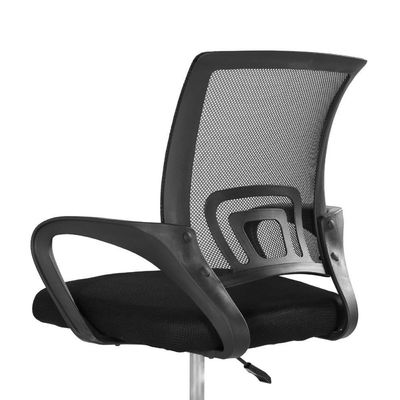 Kit 8 Cadeiras Secretária Office Base Giratória Em Tela Mesh - Preto