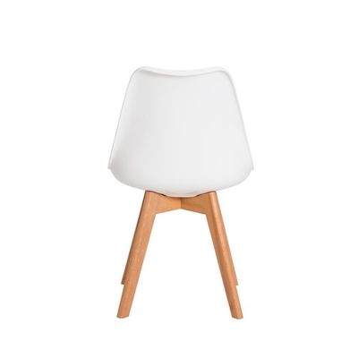 Kit 4 Cadeiras Estofadas C/ Encosto P/ Mesa De Jantar Branco
