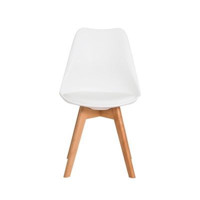 Kit 4 Cadeiras Estofadas C/ Encosto P/ Mesa De Jantar Branco