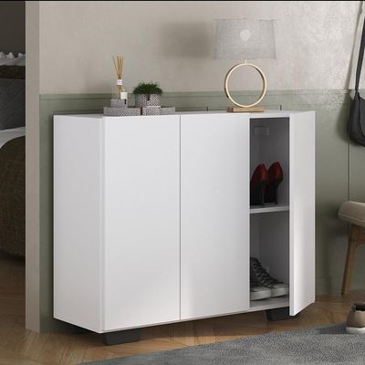 Sapateira 3 Portas Nina Multimóveis V6019 Branca/Preta