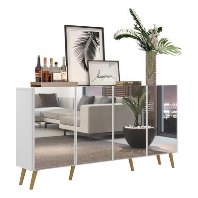 Aparador Buffet 4 Portas Multimóveis V3560 Rustic/branco