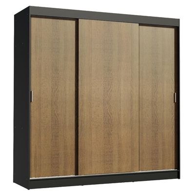 Guarda Roupa Casal Reno 3 Portas de Correr de Espelho Madesa
