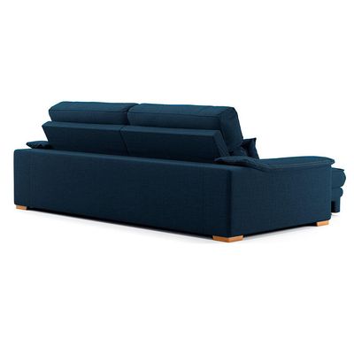 Sofá 3 Lugares Retrátil e Reclinável Lupin Linho Azul Marinho