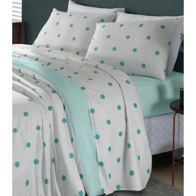 Jogo de Cama Poá Queen Lar E Lazer Azul UN / Azul