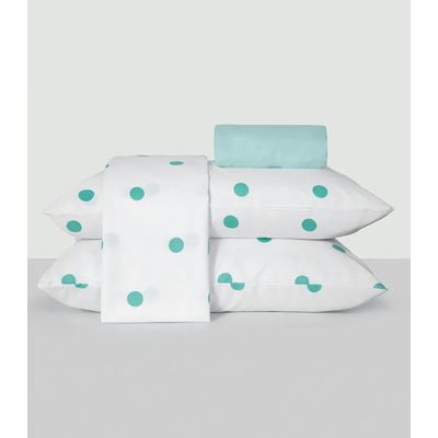 Jogo de Cama Poá Queen Lar E Lazer Azul UN / Azul