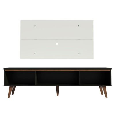 Rack e Painel Reims para TV até 55" Preto/Branco Madesa