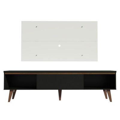 Rack e Painel Reims para TV até 55" Preto/Branco Madesa
