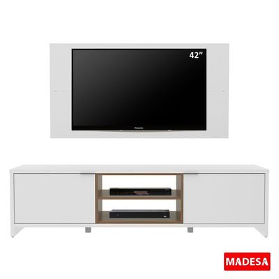 Rack e Painel para TV até 50" Metz Branco Madesa