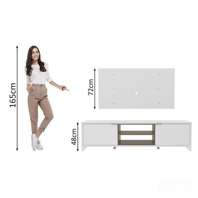 Rack e Painel para TV até 50" Metz Branco Madesa