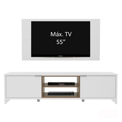 Rack e Painel para TV até 50" Metz Branco Madesa