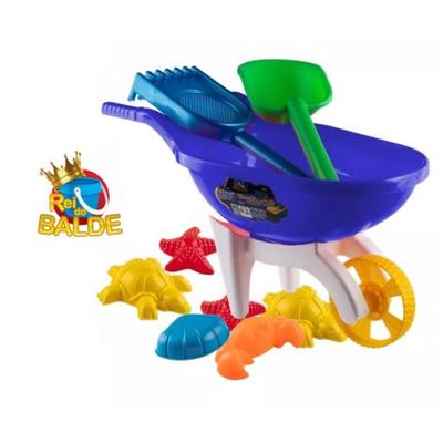 Brinquedo Infantil Carrinho De Mão Praia 9 Pç Rei Do Balde