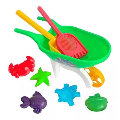 Brinquedo Infantil Carrinho De Mão Praia 9 Pç Rei Do Balde