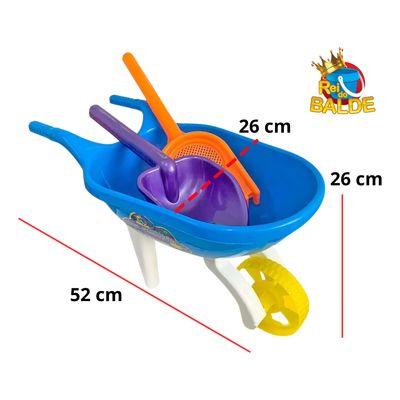 Brinquedo Infantil Carrinho De Mão Praia 9 Pç Rei Do Balde
