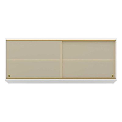 Armário Aéreo Cozinha 120 Cm 2 Portas Vidro Veneza Branco