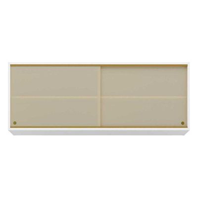 Armário Aéreo Cozinha 120 Cm 2 Portas Vidro Veneza Branco