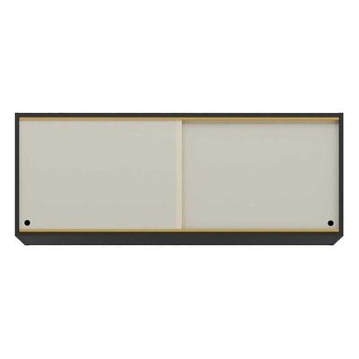 Armário Aéreo Cozinha 120 Cm 2 Portas Vidro Veneza Preto