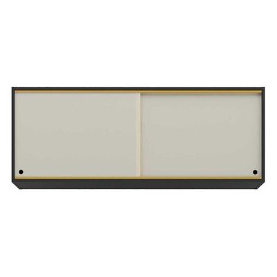 Armário Aéreo Cozinha 120 Cm 2 Portas Vidro Veneza Preto