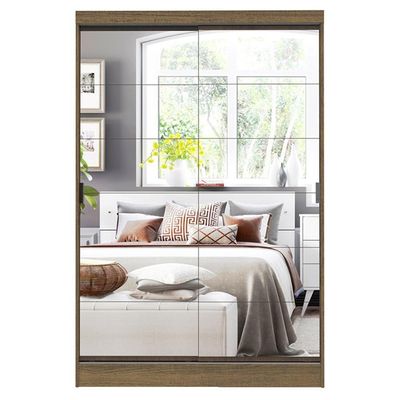 Guarda Roupas Luke Rustic 2 Portas Espelho Correr Madesa