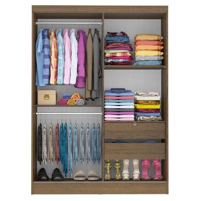 Guarda Roupa Infantil Madesa 2 Portas Correr Espelho Rustic