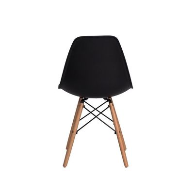 Cadeira Com Encosto Para Mesa De Jantar Base Madeira Preta