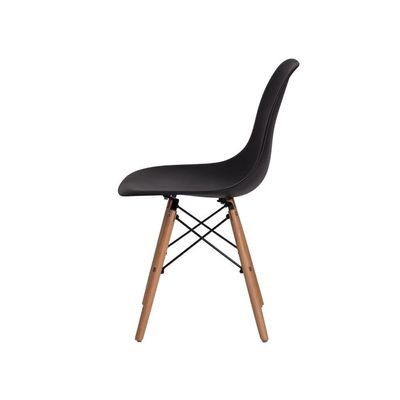 Cadeira Com Encosto Para Mesa De Jantar Base Madeira Preta