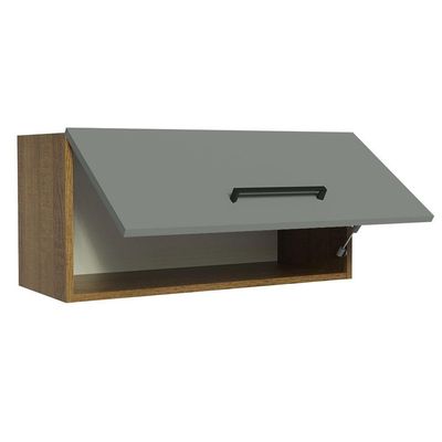 Armário Aéreo de Cozinha Agata 70cm 1 Porta Rustic Cinza