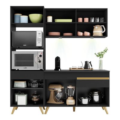 Cozinha Compacta 3 Peças Com Leds Veneza Up Multimóveis