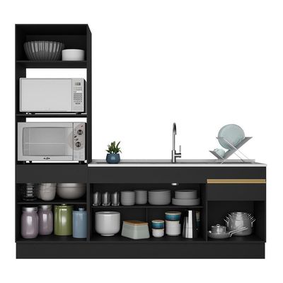 Cozinha Compacta+Armário E Balcão Preta