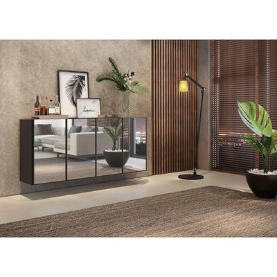 Aparador Buffet 4 Portas Multimóveis V3559 Branco/Natural