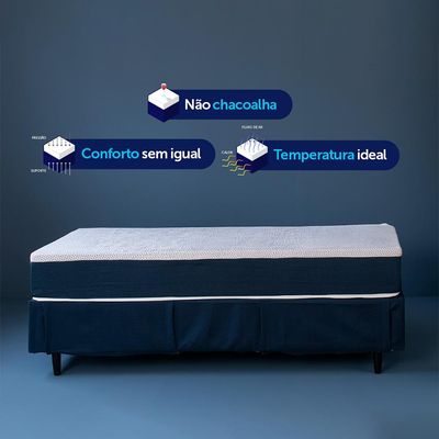 Colchão Viúva Guldi Firme Mola Ensacada (25x128x188) Branco e Azul