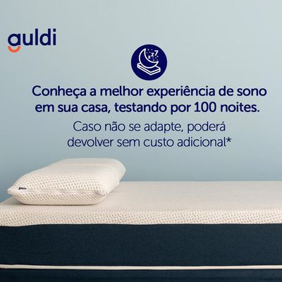 Colchão Viúva Guldi Firme Mola Ensacada (25x128x188) Branco e Azul