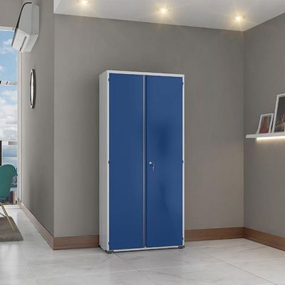 Armário Aço Escritório Fechadura 3 Prateleiras Ea302 Azul