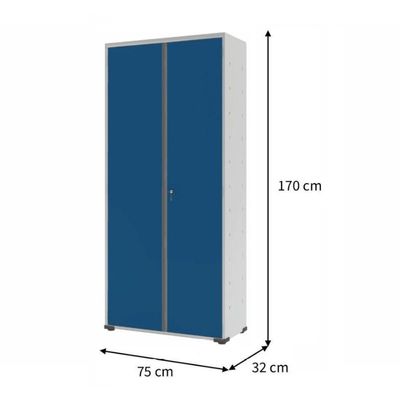 Armário Aço Escritório Fechadura 3 Prateleiras Ea302 Azul