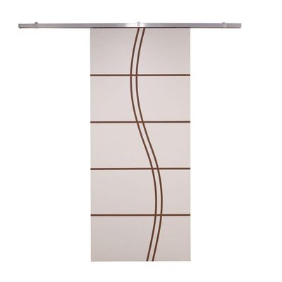 Porta De Correr Branco Prime Frisada Kit Alumínio Fs Duplo - 210x100